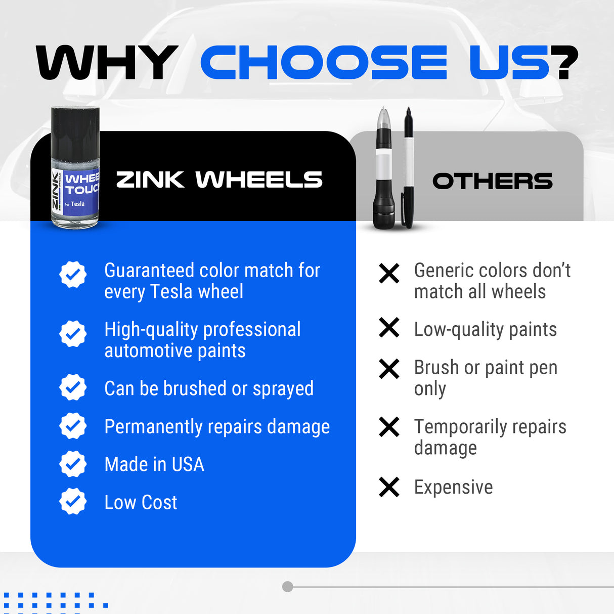 Tesla Wheel Touch-Up Paint for Model 3 19-inch Silver Stiletto Sport Rims - Color-matched Paint for DIY Curb Rash Repair