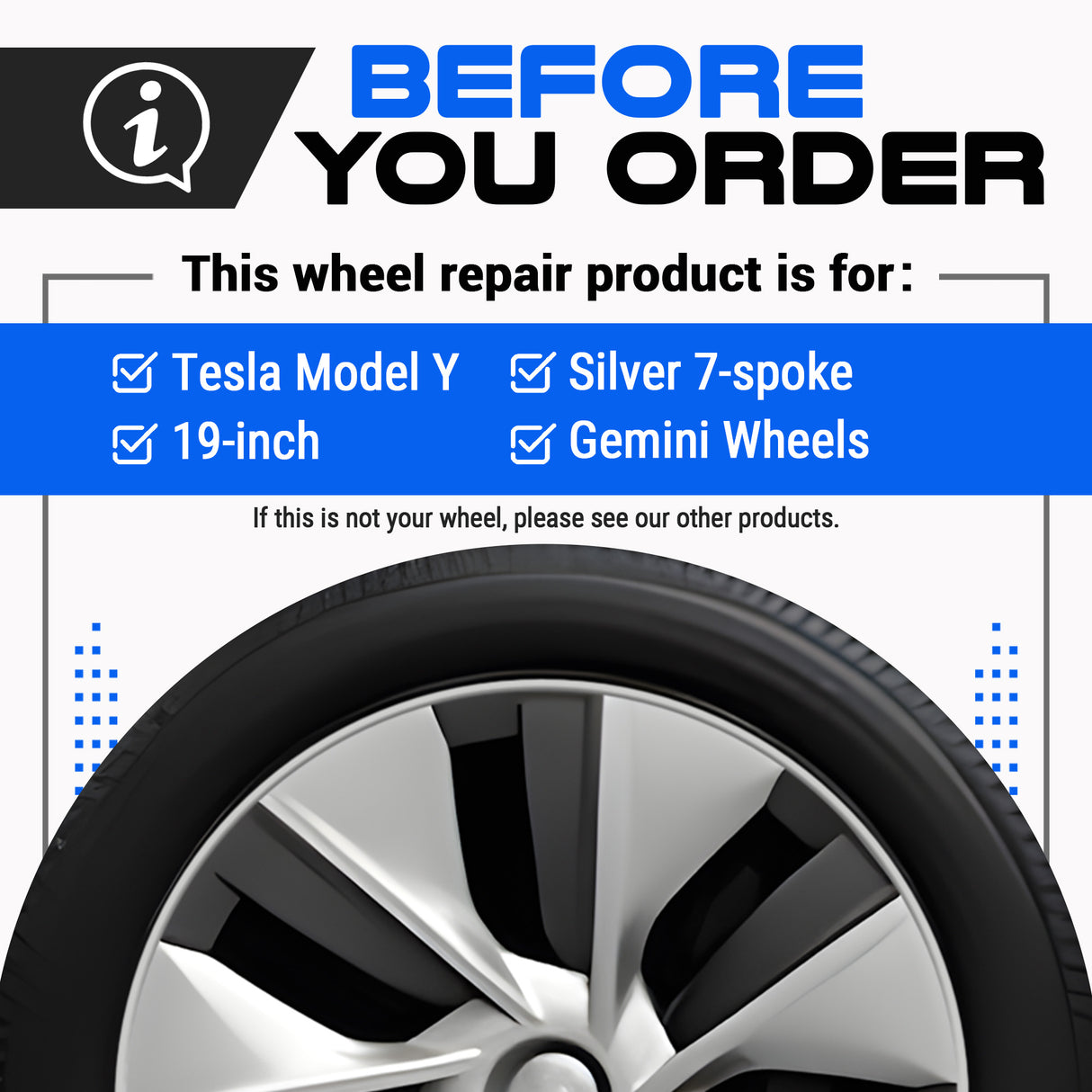 Tesla Wheel Touch-Up Paint for Model Y 19-inch Silver Gemini Rims - Color-matched Paint for DIY Curb Rash Repair