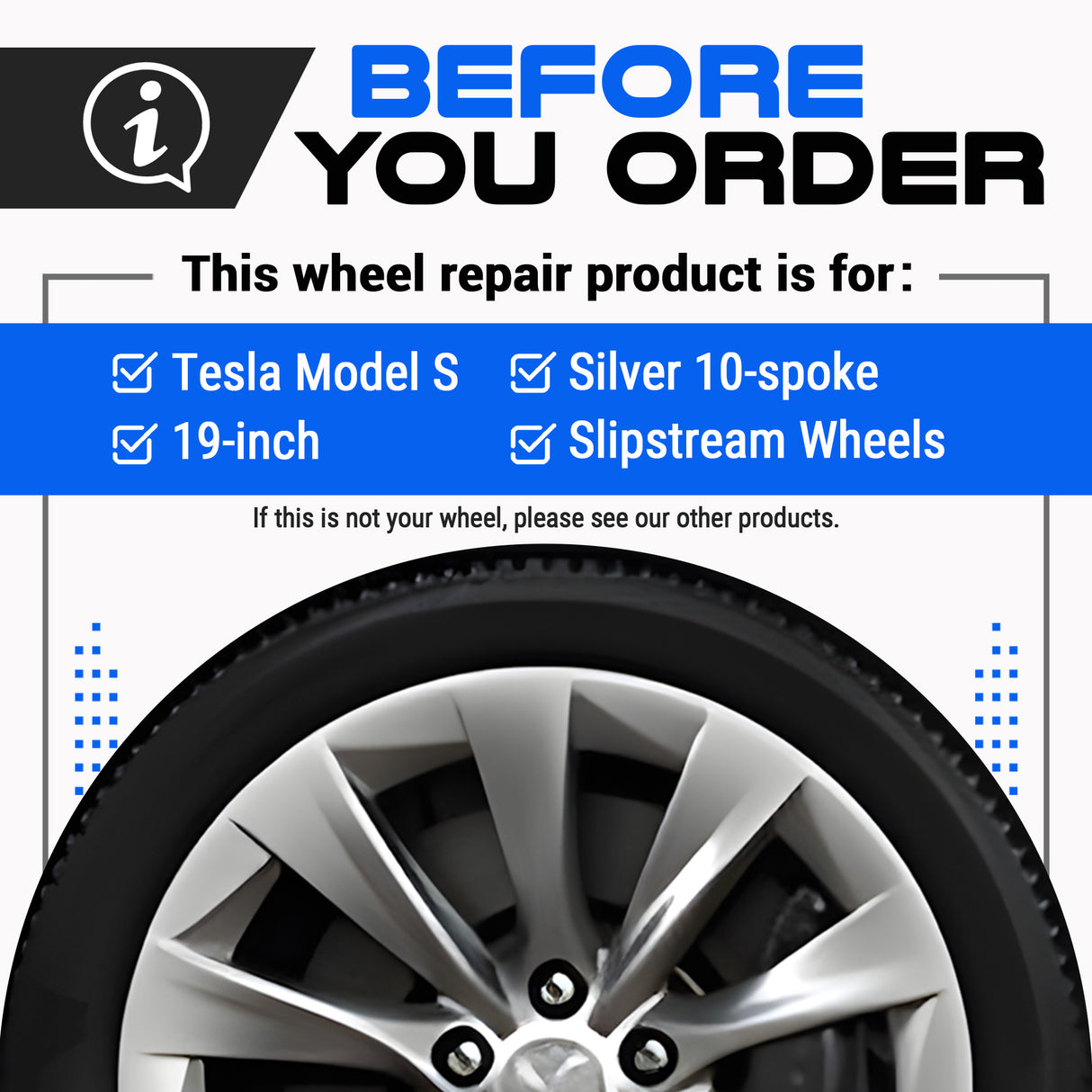 Tesla Wheel Touch-Up Paint for Model S 19-inch Silver Slipstream Rims - Color-matched Paint for DIY Curb Rash Repair