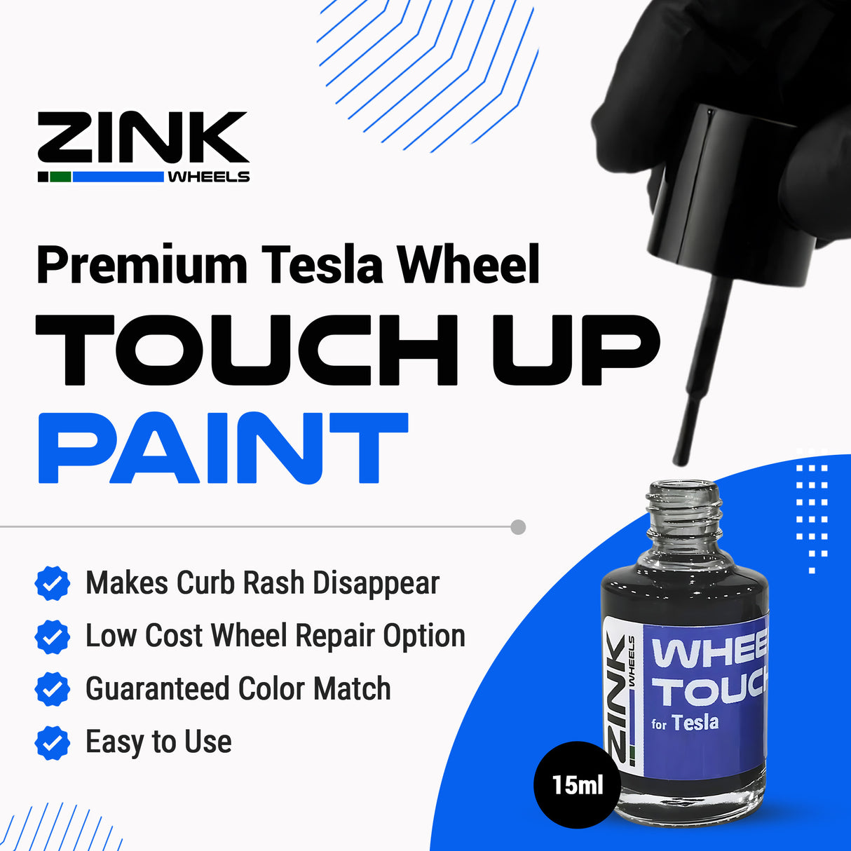 Tesla Wheel Touch-Up Paint for Model X 22-inch Onyx Black Turbine Rims - Color-matched Paint for DIY Curb Rash Repair