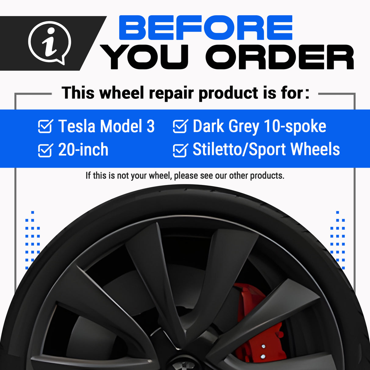 Tesla Wheel Touch-Up Paint for Model 3 20-inch Grey Sport Performance Rims - Color-matched Paint for DIY Curb Rash Repair
