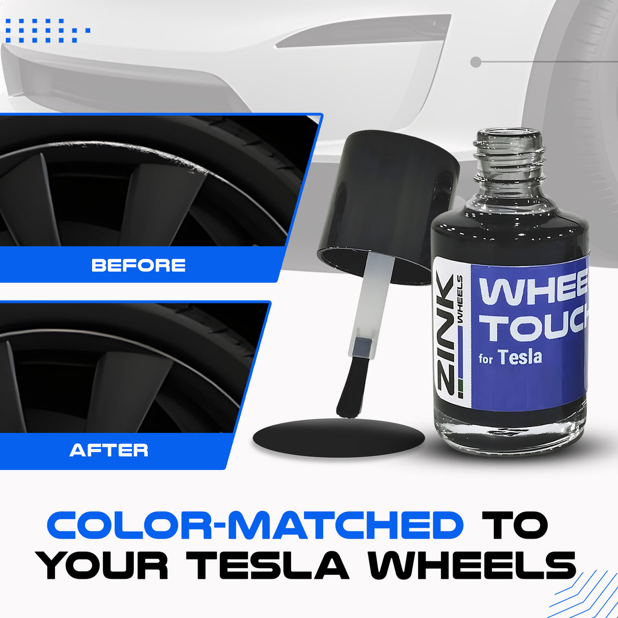 Tesla Wheel Touch-Up Paint for Model 3 20-inch Grey Sport Performance Rims - Color-matched Paint for DIY Curb Rash Repair