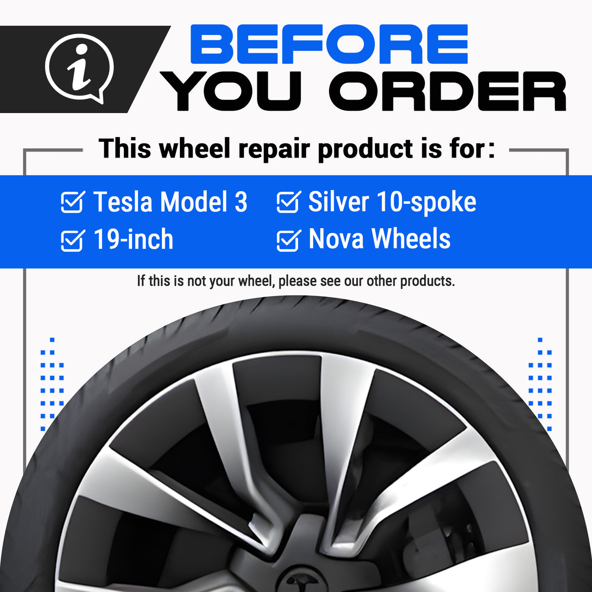 Tesla Wheel Touch-Up Paint for Model 3 19-inch Silver Nova Rims - Color-matched Paint for DIY Curb Rash Repair