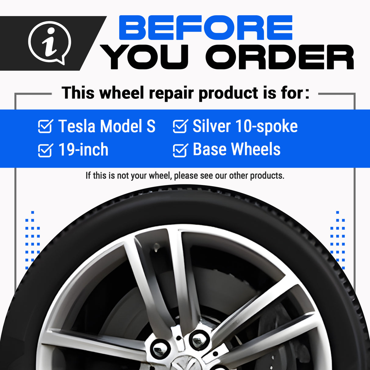 Tesla Wheel Touch-Up Paint for Model S 19-inch Silver Base Rims - Color-matched Paint for DIY Curb Rash Repair