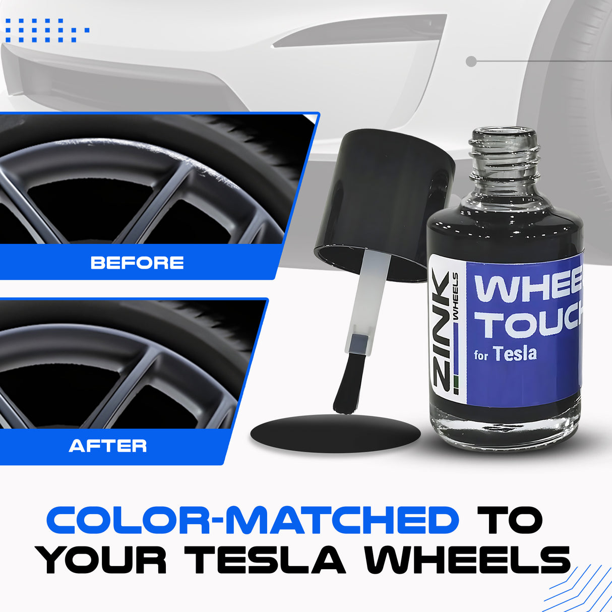 Tesla Wheel Curb Rash Repair Kit for Model 3 20-inch Grey Zero-G Rims with Color-matched Touch-Up Paint