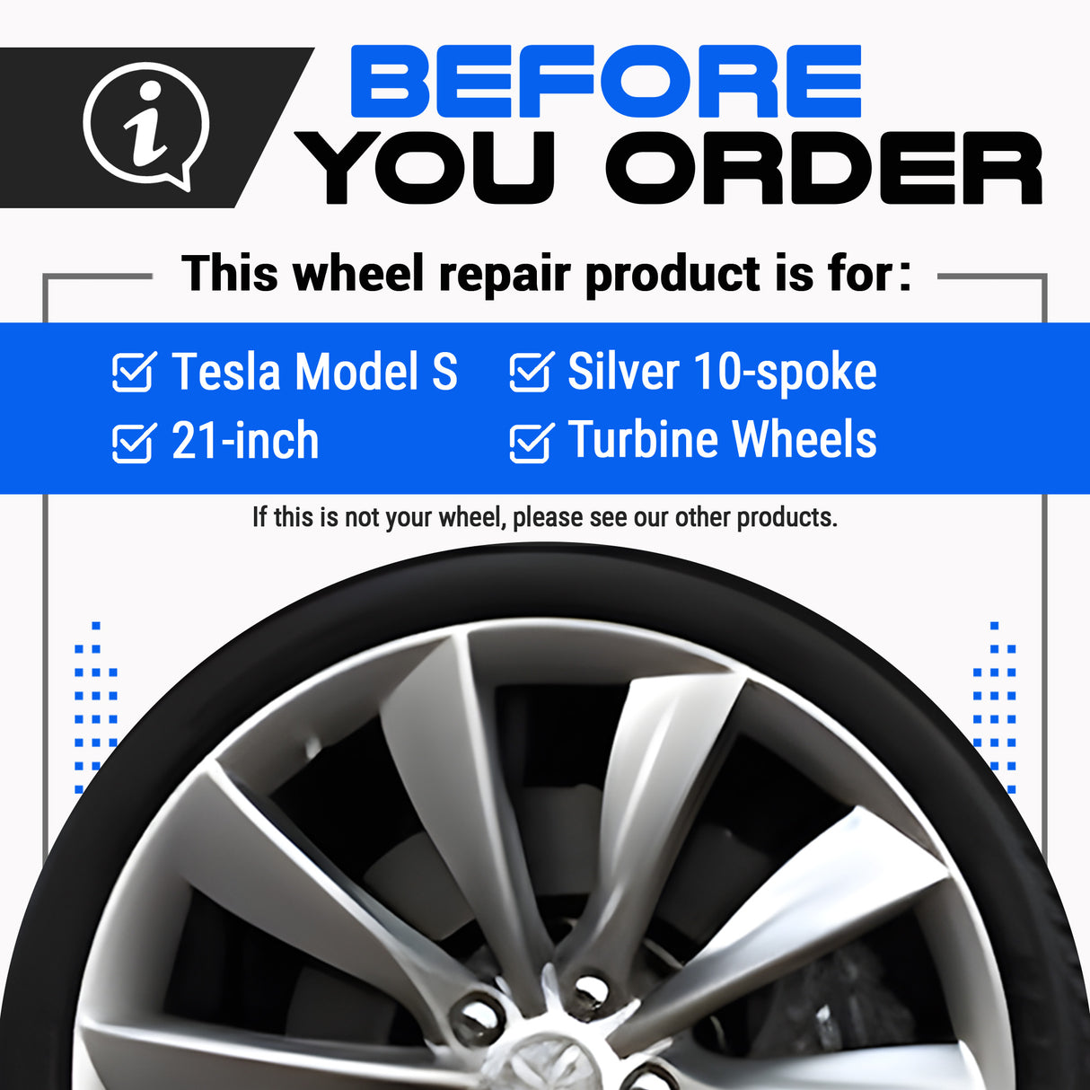 Tesla Wheel Touch-Up Paint for Model S 21-inch Silver Turbine Rims - Color-matched Paint for DIY Curb Rash Repair