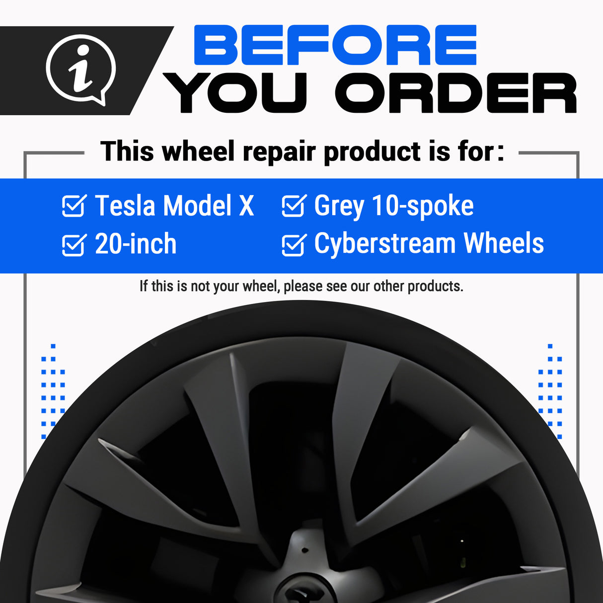Tesla Wheel Touch-Up Paint for Model X 20-inch Grey Cyberstream Rims - Color-matched Paint for DIY Curb Rash Repair