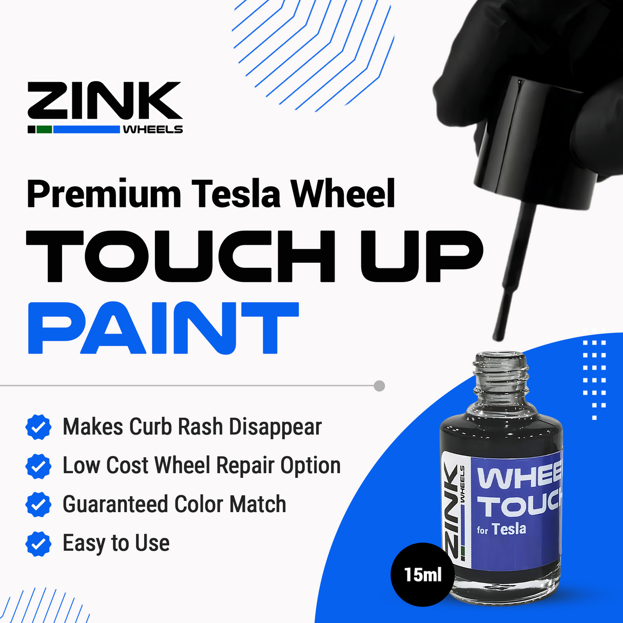 Tesla Wheel Touch-Up Paint for Model Y 19-inch Dark Gemini Rims - Color-matched Paint for DIY Curb Rash Repair