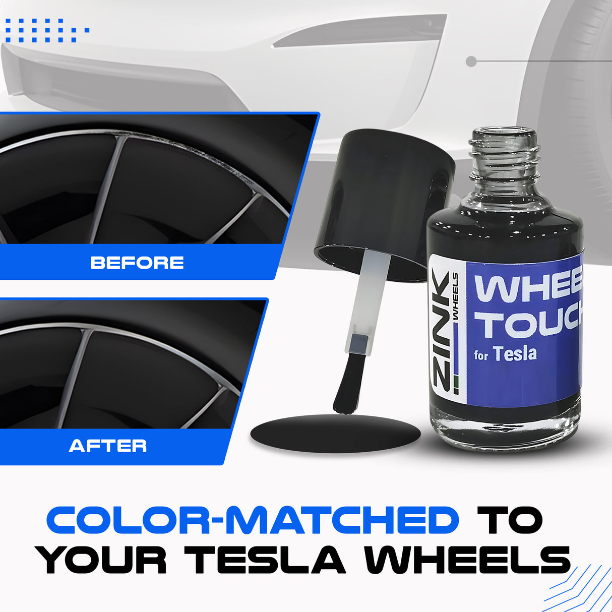 Tesla Wheel Touch-Up Paint for Model 3 20-inch Dark Grey Warp Performance Rims - Color-matched Paint for DIY Curb Rash Repair