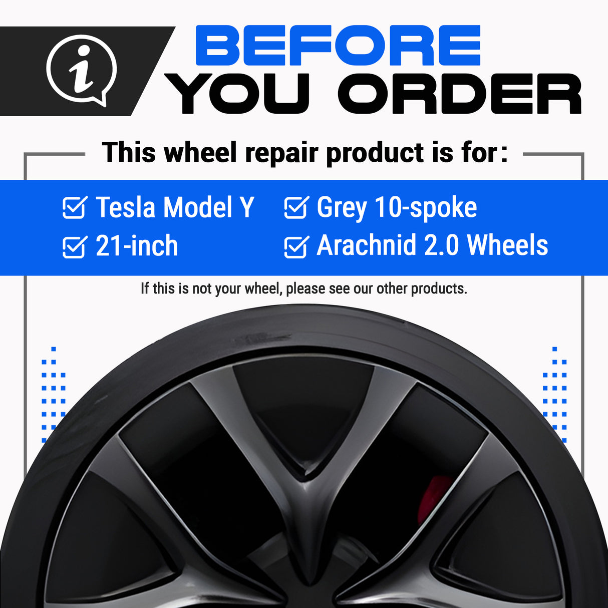 Tesla Wheel Touch-Up Paint for Model Y 21-inch Grey Arachnid 2.0 Performance Rims - Color-matched Paint for DIY Curb Rash Repair