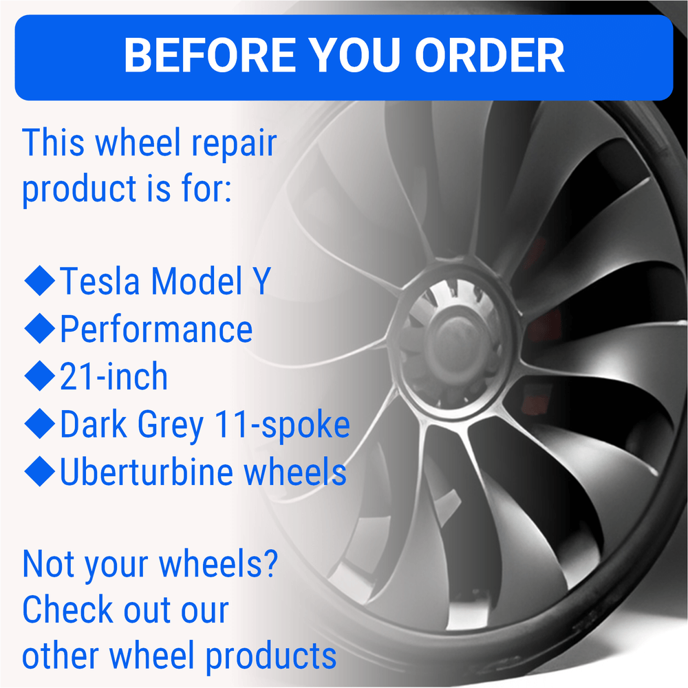 Tesla Wheel Touch-Up Paint for Model Y 21-inch Charcoal Grey Uberturbine Performance Rim Curb Rash Repair
