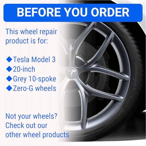Tesla Wheel Touch-Up Paint for Model 3 20-inch Grey Zero-G Rim Curb Rash Repair
