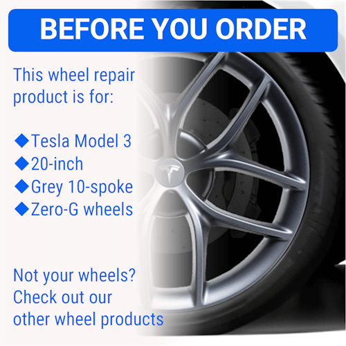 Tesla Wheel Touch-Up Paint for Model 3 20-inch Grey Zero-G Rims - Color-matched Paint for DIY Curb Rash Repair