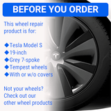 Tesla Wheel Curb Rash Repair Kit for Model S 19-inch Grey Tempest Aero Rims with Color-matched Touch-Up Paint