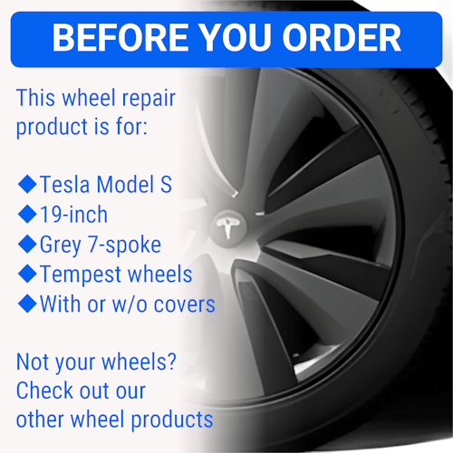 Tesla Wheel Touch-Up Paint for Model S 19-inch Grey Tempest Aero Rim Curb Rash Repair