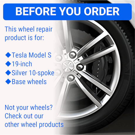 Tesla Wheel Touch-Up Paint for Model S 19-inch Silver Base Rims - Color-matched Paint for DIY Curb Rash Repair