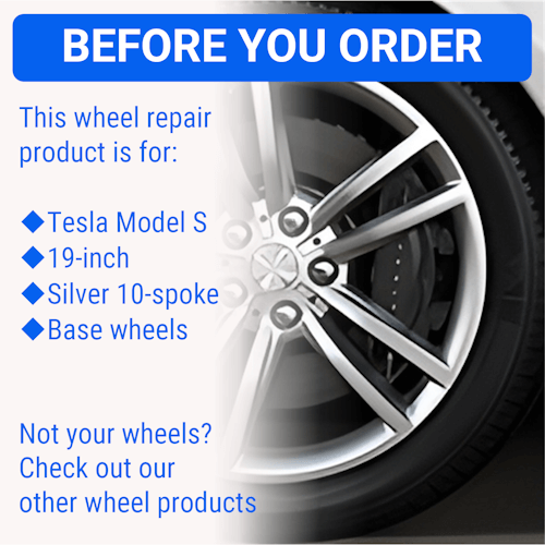 Tesla Wheel Curb Rash Repair Kit for Model S 19-inch Silver Base Rims With Touch-Up Paint