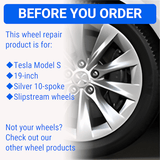 Tesla Wheel Curb Rash Repair Kit for Model S 19-inch Silver Slipstream Rims with Color-matched Touch-Up Paint