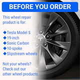 Tesla Wheel Touch-Up Paint for Model S 19-inch Sonic Carbon Slipstream Rims - Color-matched Paint for DIY Curb Rash Repair