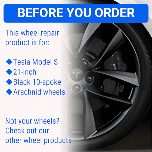Tesla Wheel Touch-Up Paint for Model S 21-inch Black Arachnid Rims - Color-matched Paint for DIY Curb Rash Repair