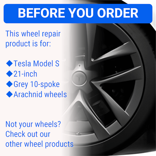 Tesla Wheel Curb Rash Repair Kit for Model S 21-inch Grey Arachnid Rims With Touch-Up Paint