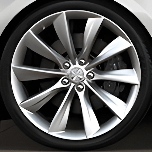 Tesla Wheel Curb Rash Repair Kit for Model S 21-inch Silver Turbine Rims with Color-matched Touch-Up Paint