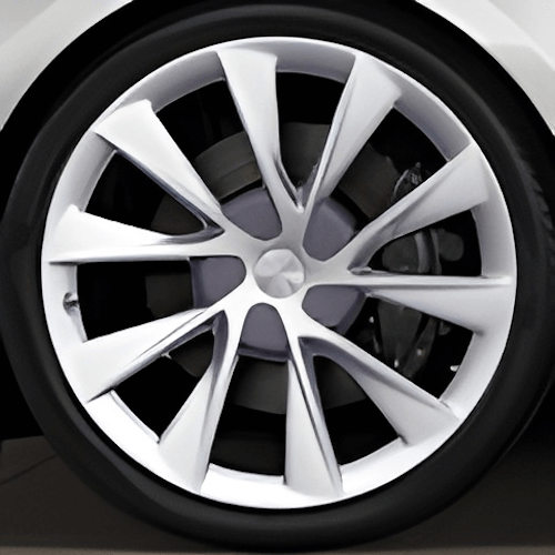 Tesla Wheel Curb Rash Repair Kit for Model S 21-inch Silver Twin Turbine Rims with Color-matched Touch-Up Paint