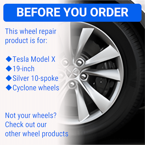 Tesla Wheel Touch-Up Paint for Model X 19-inch Silver Cyclone Rim Curb Rash Repair