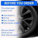 Tesla Wheel Touch-Up Paint for Model X 20-inch Grey Cyberstream Rims - Color-matched Paint for DIY Curb Rash Repair