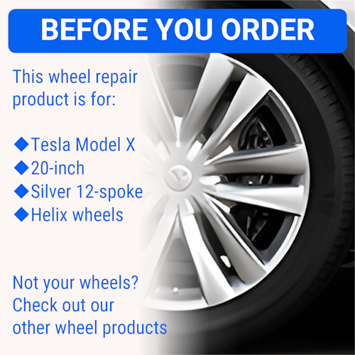 Tesla Wheel Touch-Up Paint for Model X 20-inch Silver Helix Rims - Color-matched Paint for DIY Curb Rash Repair