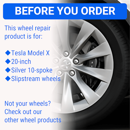 Tesla Wheel Touch-Up Paint for Model X 20-inch Silver Slipstream Rim Curb Rash Repair