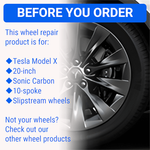 Tesla Wheel Touch-Up Paint for Model X 20-inch Sonic Carbon Slipstream Rims - Color-matched Paint for DIY Curb Rash Repair