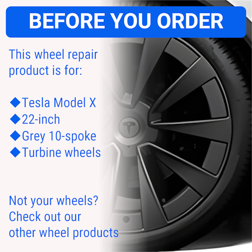 Tesla Wheel Curb Rash Repair Kit for Model X 22-inch Grey Turbine Rims with Color-matched Touch-Up Paint