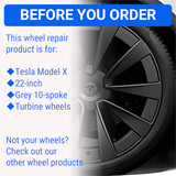 Tesla Wheel Curb Rash Repair Kit for Model X 22-inch Grey Turbine Rims with Color-matched Touch-Up Paint