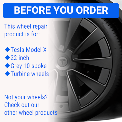 Tesla Wheel Curb Rash Repair Kit for Model X 22-inch Grey Turbine Rims With Touch-Up Paint