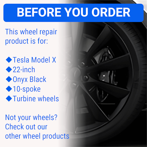 Tesla Wheel Curb Rash Repair Kit for Model X 22-inch Onyx Black Turbine Rims With Touch-Up Paint