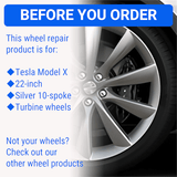 Tesla Wheel Touch-Up Paint for Model X 22-inch Silver Turbine Rims - Color-matched Paint for DIY Curb Rash Repair