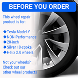 Tesla Wheel Curb Rash Repair Kit for Model Y 20-inch Silver Helix 2.0 Rims with Color-matched Touch-Up Paint