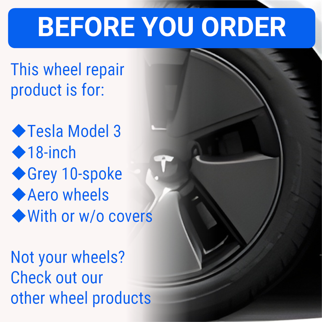 Tesla Wheel Touch-Up Paint for Model 3 18-inch Grey Aero Pinwheel Rims ...