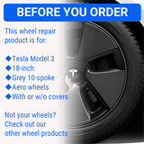 Tesla Wheel Touch-Up Paint for Model 3 18-inch Grey Aero Pinwheel Rims - Color-matched Paint for DIY Curb Rash Repair