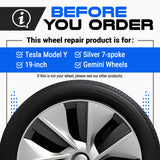 Tesla Wheel Touch-Up Paint for Model Y 19-inch Silver Gemini Rims - Color-matched Paint for DIY Curb Rash Repair