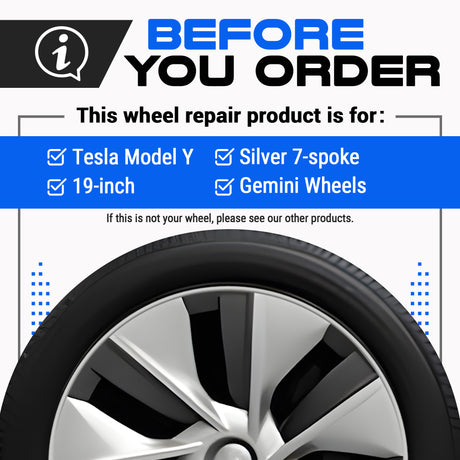 Tesla Wheel Touch-Up Paint for Model Y 19-inch Silver Gemini Rims - Color-matched Paint for DIY Curb Rash Repair