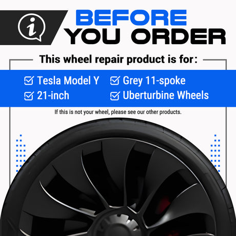 Tesla Wheel Touch-Up Paint for Model Y 21-inch Charcoal Grey Uberturbine Performance Rims - Color-matched Paint for DIY Curb Rash Repair