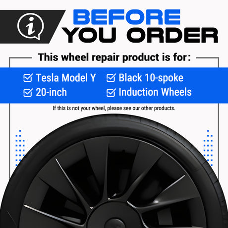 Tesla Wheel Touch-Up Paint for Model Y 20-inch Black Induction Rims - Color-matched Paint for DIY Curb Rash Repair