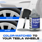 Tesla Wheel Curb Rash Repair Kit for Model 3 19-inch Silver Stiletto Sport Rims with Color-matched Touch-Up Paint