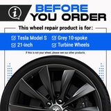 Tesla Wheel Touch-Up Paint for Model S 21-inch Grey Turbine Rims - Color-matched Paint for DIY Curb Rash Repair