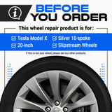 Tesla Wheel Touch-Up Paint for Model X 20-inch Silver Slipstream Rims - Color-matched Paint for DIY Curb Rash Repair