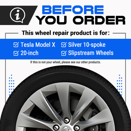 Tesla Wheel Touch-Up Paint for Model X 20-inch Silver Slipstream Rims - Color-matched Paint for DIY Curb Rash Repair
