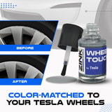 Tesla Wheel Touch-Up Paint for Model X 20-inch Silver Slipstream Rims - Color-matched Paint for DIY Curb Rash Repair