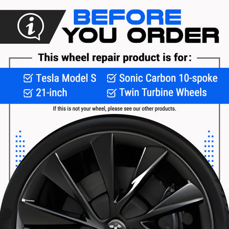 Tesla Wheel Touch-Up Paint for Model S 21-inch Sonic Carbon Twin Turbine Rims - Color-matched Paint for DIY Curb Rash Repair